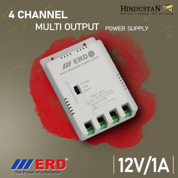 ERD POWER SUPPLY | 4CH. MULTI OUTPUT | 12V/1A (EACH PORT)