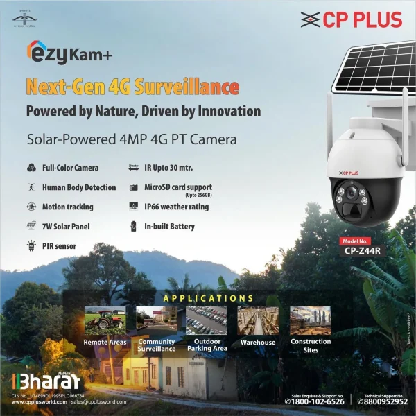 CP PLUS 4MP Pan-Tilt Solar 4G Camera - Image 2