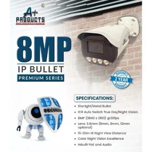 A+Products 8MP IP Dual Light Metal Bullet Camera