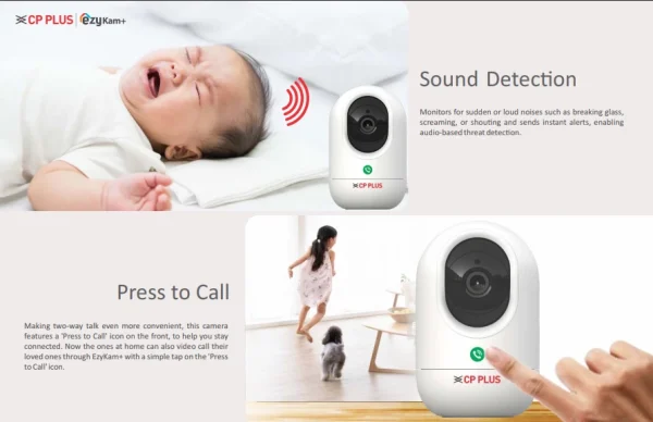 CP PLUS 3MP Pan-Tilt Wi-Fi Camera With Press to Call - Image 3