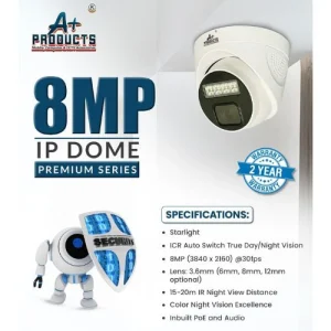 A+Products 8MP IP Dual Light Metal Dome Camera